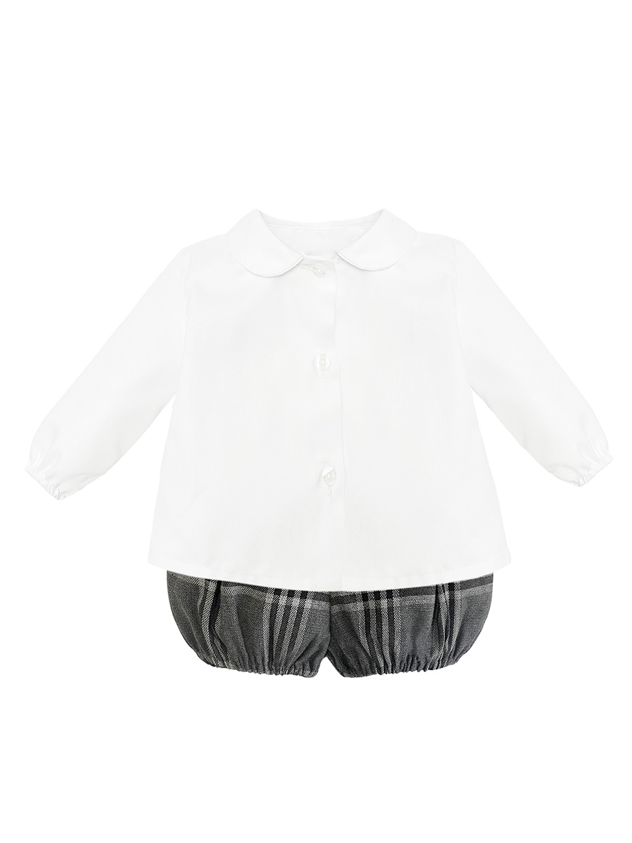 conjunto bombacho bebe cuadros gris