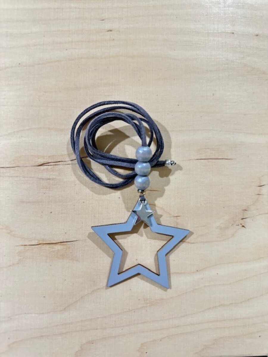 collar estrella gris - Imagen 2