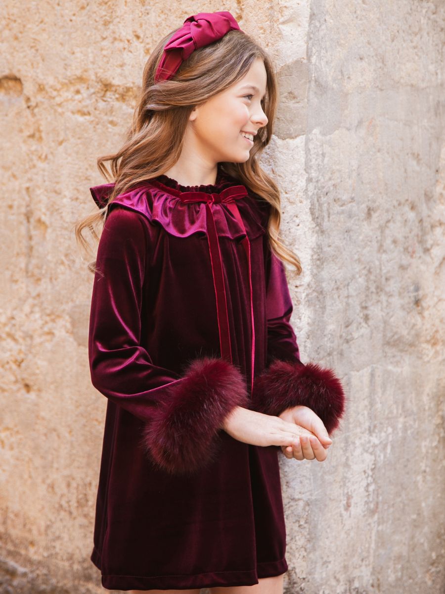 Vestido terciopelo burdeos - Imagen 2