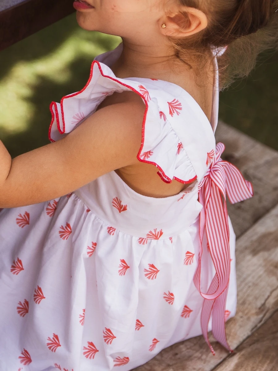 Vestido Reef corales tirantes con espalda descubierta y lazada de rayas - Imagen 3