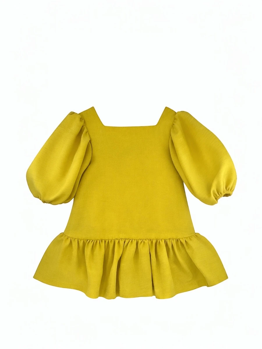 Vestido lima manga semi talle bajo con espalda escote cuadrado - Imagen 5