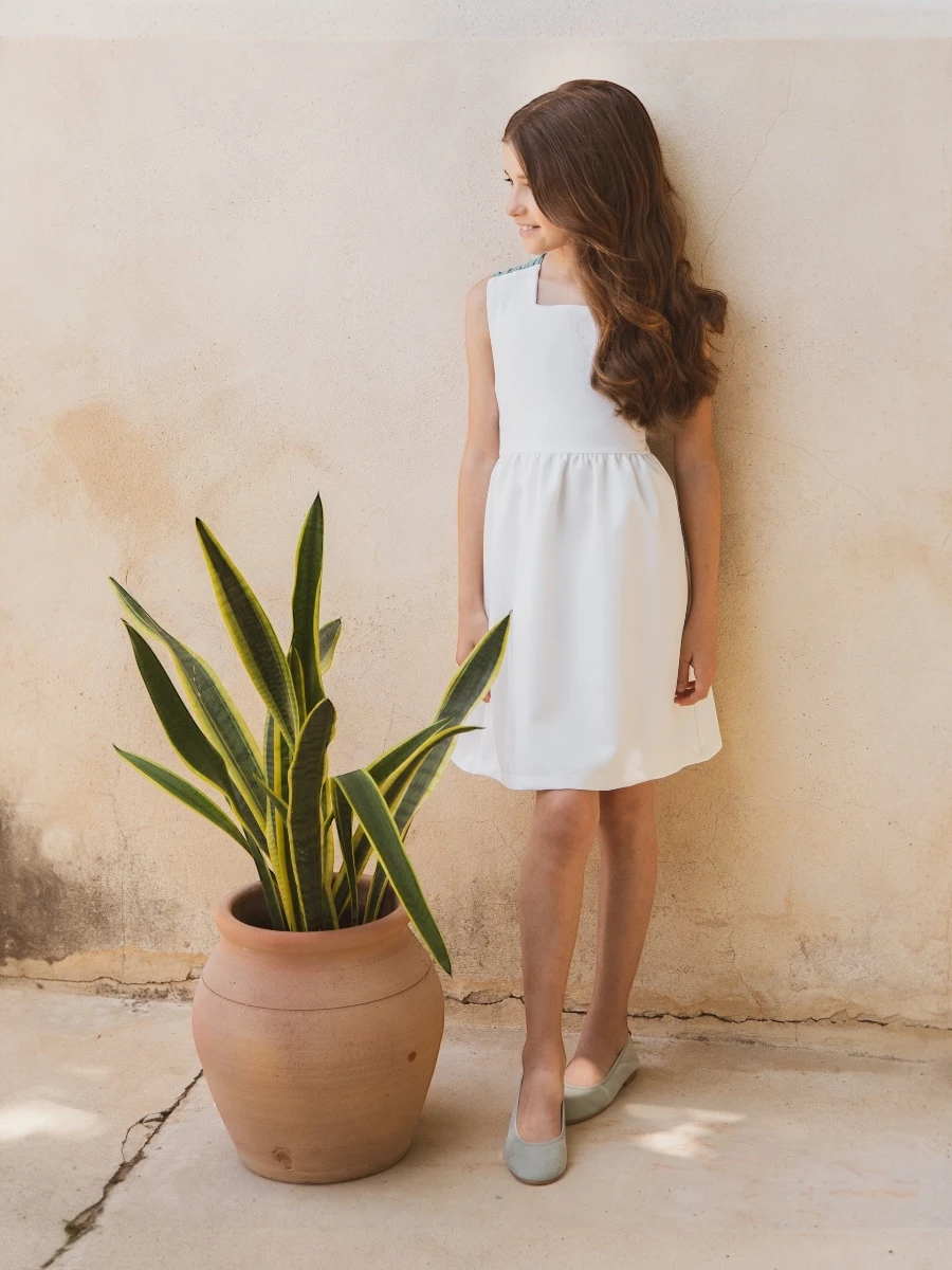 Vestido Sunny blanco cruzado espalda - Imagen 3