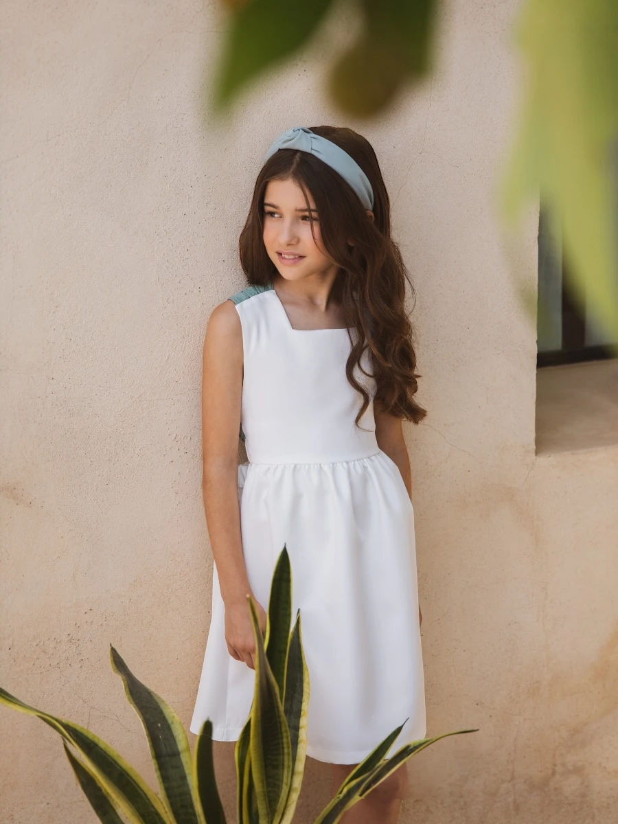 Vestido Sunny blanco cruzado espalda